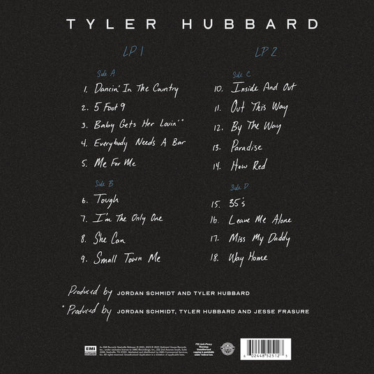 Tyler Hubbard (Vinyl 2LP-Cobalt Blue) Back